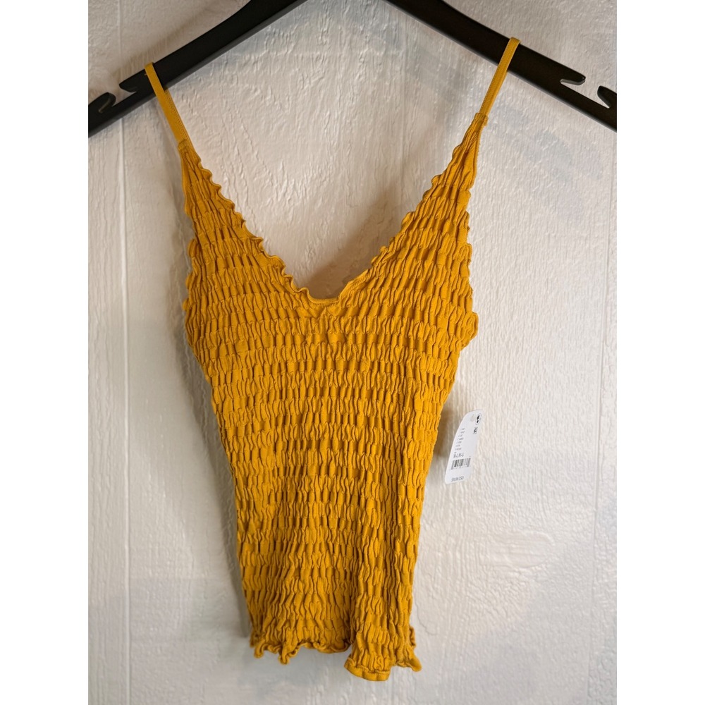 Intimately Free‎ People Ruched Cami Seamless Pucker Crop Top M/L New